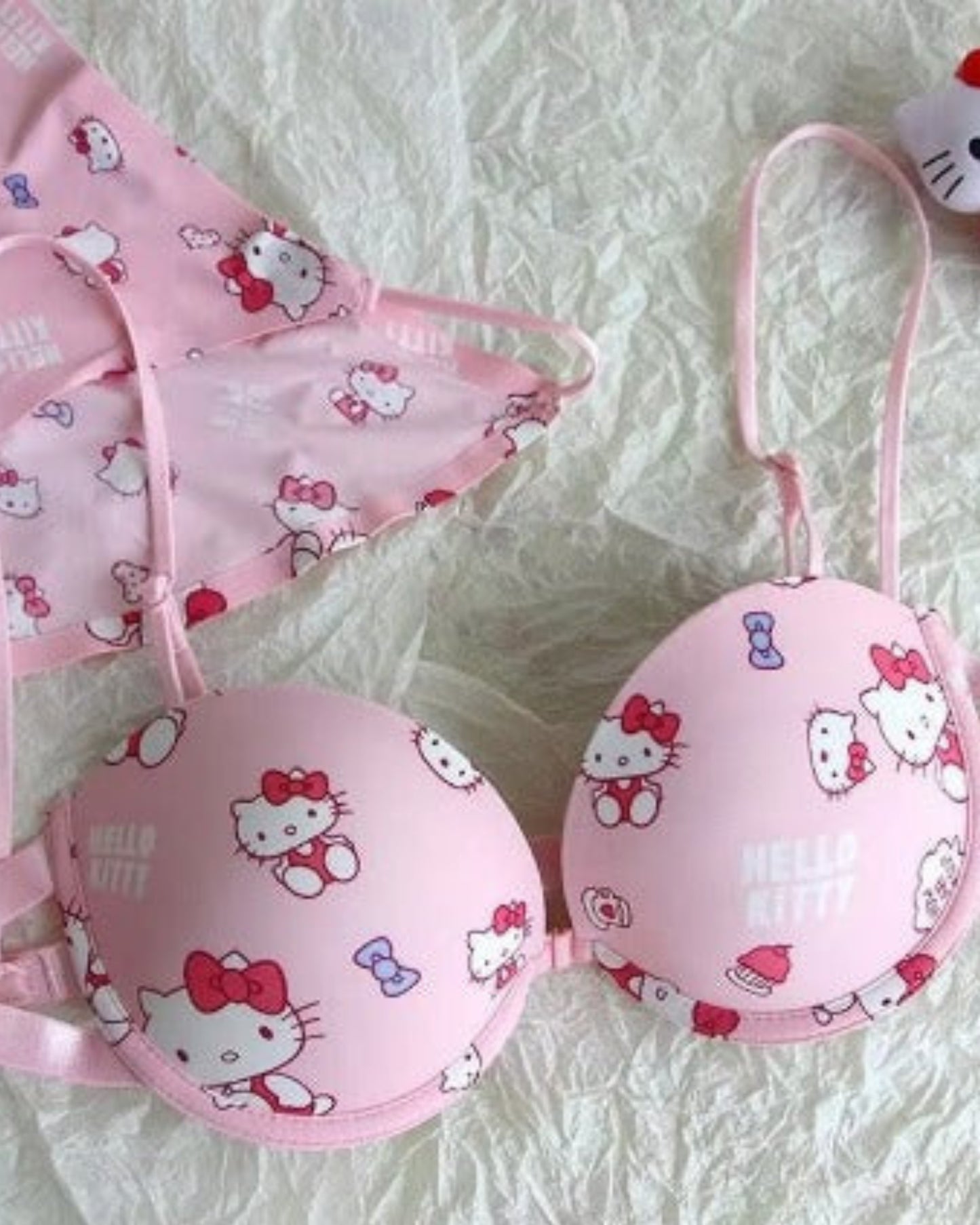 New Hello Kitty Pink Bra Set - Premium