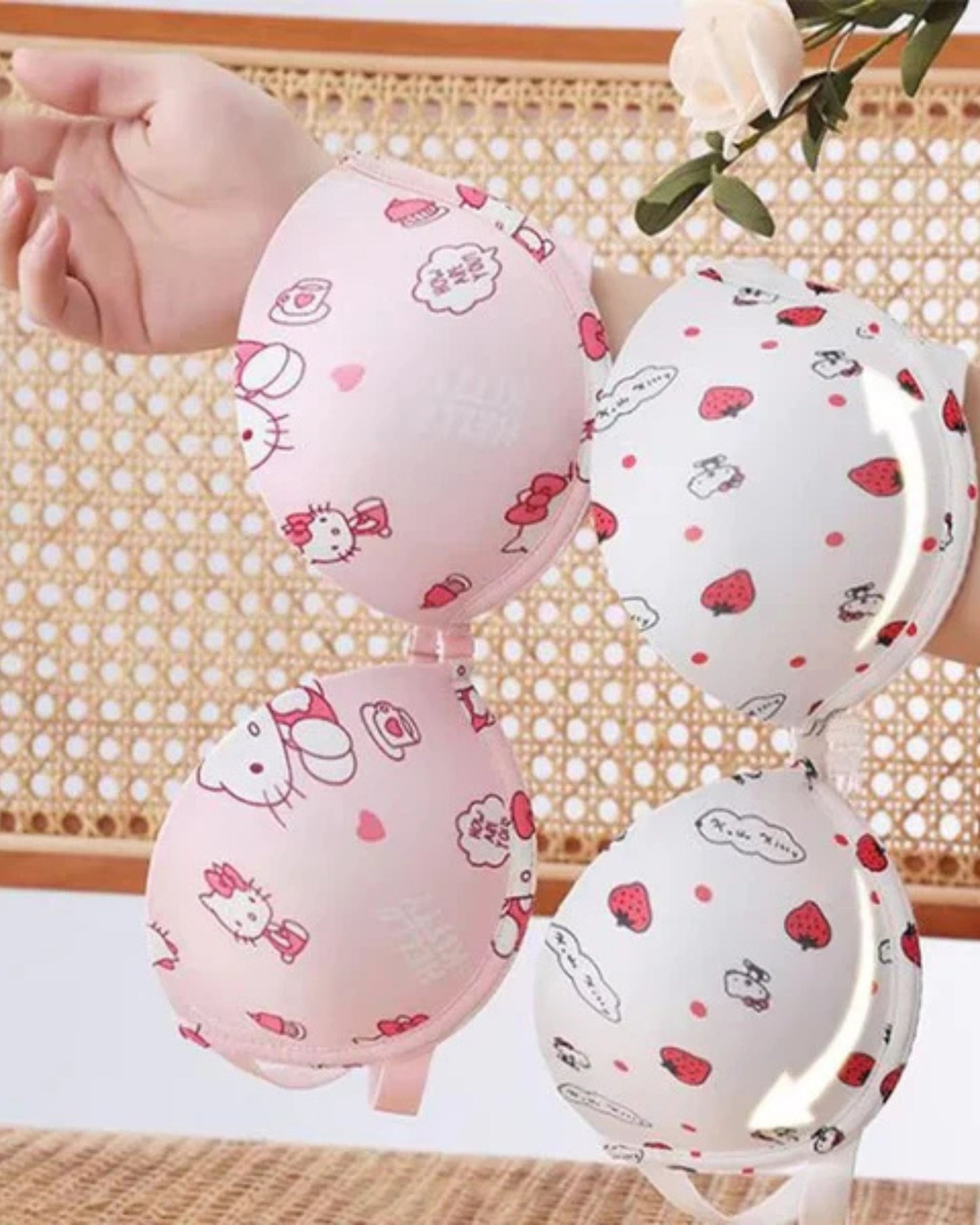 New Hello Kitty Pink Bra Set - Premium